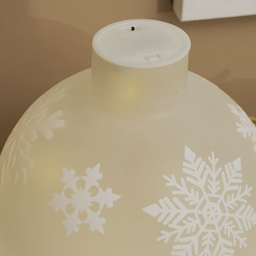 Signature HomeStyles Decorative Accents LED Frosted Glass Snowflake Top Sparkle Ornament