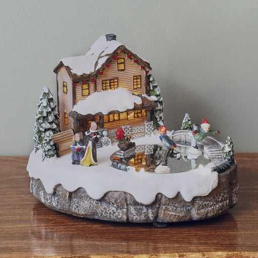 Signature HomeStyles Decorative Accents LED Musical Village With Skaters