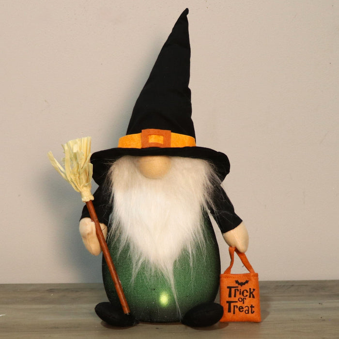 Signature HomeStyles Decorative Accents Witch LED Plush Halloween Gnome Figurines