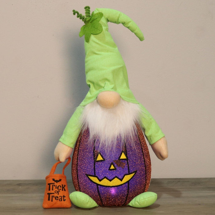 Signature HomeStyles Decorative Accents Jack-O'-Lantern LED Plush Halloween Gnome Figurines