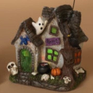 Signature HomeStyles Decorative Accents Green Light LED Resin Haunted Houses