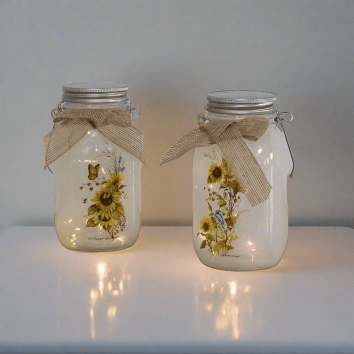 Signature HomeStyles Decorative Accents LED Sunflower Mason Jar