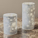 Signature HomeStyles Decorative Accents LED Swirling Snowflakes Glass 2pc Cylinder Set