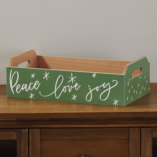 Signature HomeStyles Decorative Accents Peace Love Joy Wood Crate