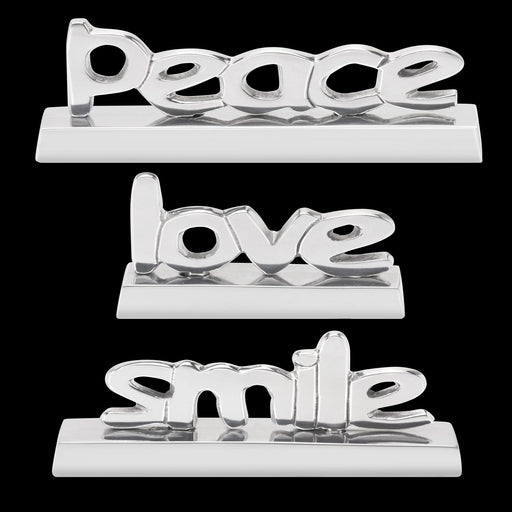 Signature HomeStyles decorative accents Peace Love Smile Trio Metal Sign