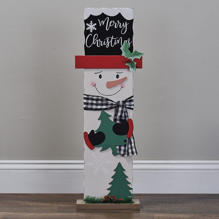 Signature HomeStyles Decorative Accents Snowman Wood Floor Stand