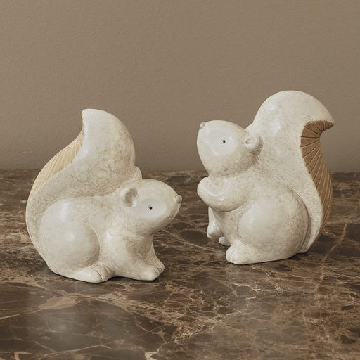 Signature HomeStyles Decorative Accents Terracotta 2pc Squirrel Set