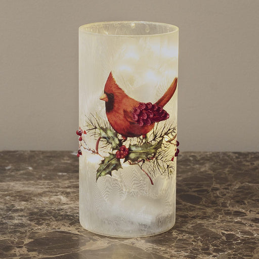 Signature HomeStyles Decorative Accents Winter Cardinal LED Cylinder