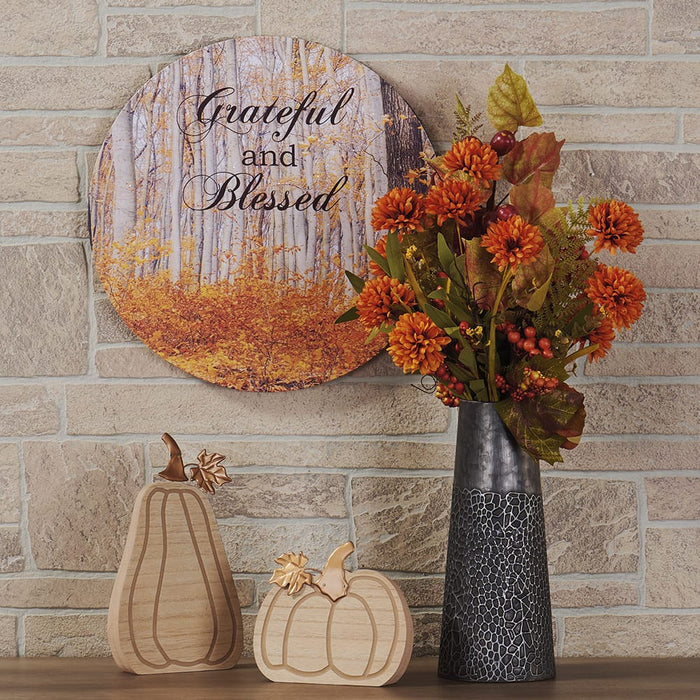 Signature HomeStyles Decorative Accents Wooden Carved Pumpkin