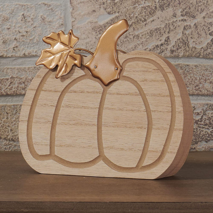 Signature HomeStyles Decorative Accents Small Wooden Carved Pumpkin