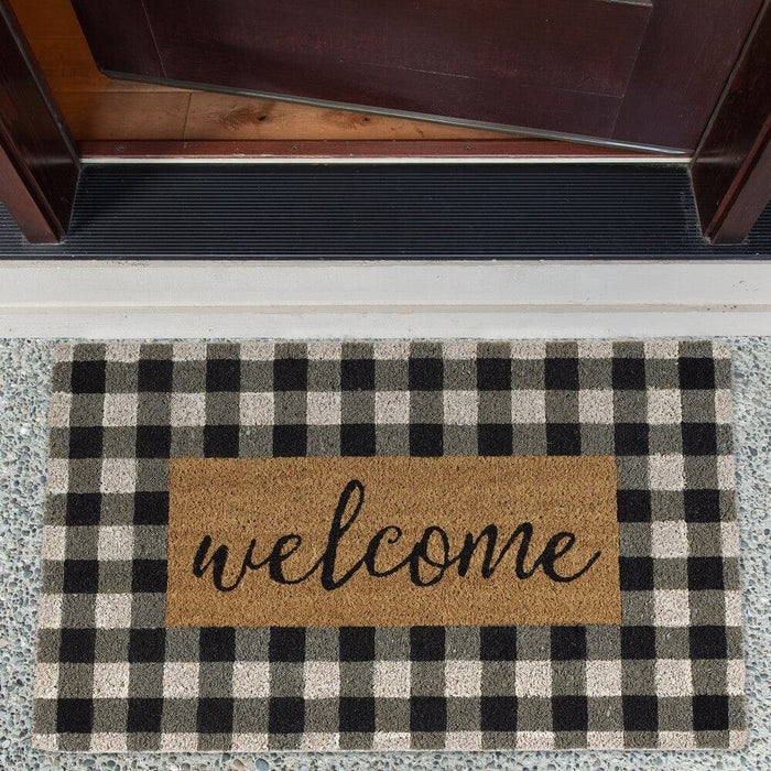 Signature HomeStyles Doormat Check Welcome Coir Mat