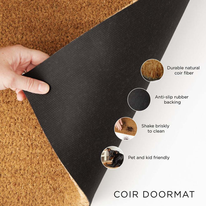 Signature HomeStyles Doormat Check Welcome Coir Mat