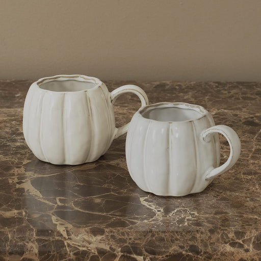 Signature HomeStyles Drinkware Ceramic 2pc Pumpkin Mug Set