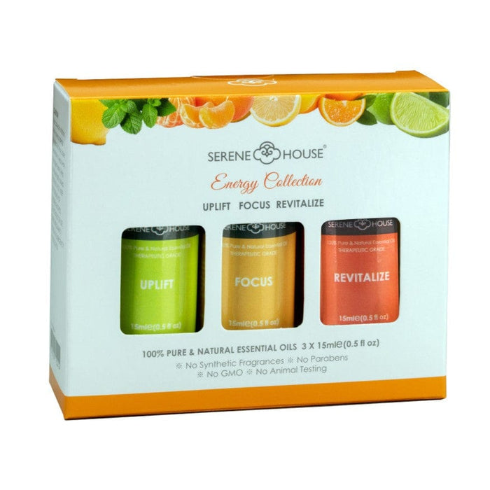 Signature HomeStyles Essential Oils Energy Set - Natural Essential Oil Gift Set