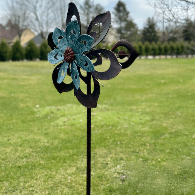 Signature HomeStyles Garden Decor Flower Weathervane Wind Spinner