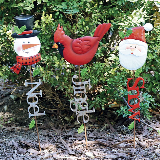 Signature HomeStyles Garden Decor Metal Holiday 3pc Garden Stake Set