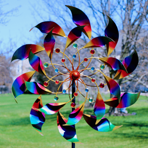 Signature HomeStyles Garden Decor Multi-Colored Large Pinwheel Yard Spinner