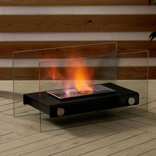 Signature HomeStyles Garden Decor Rectangular Tabletop Fire Pit w/Glass Panels
