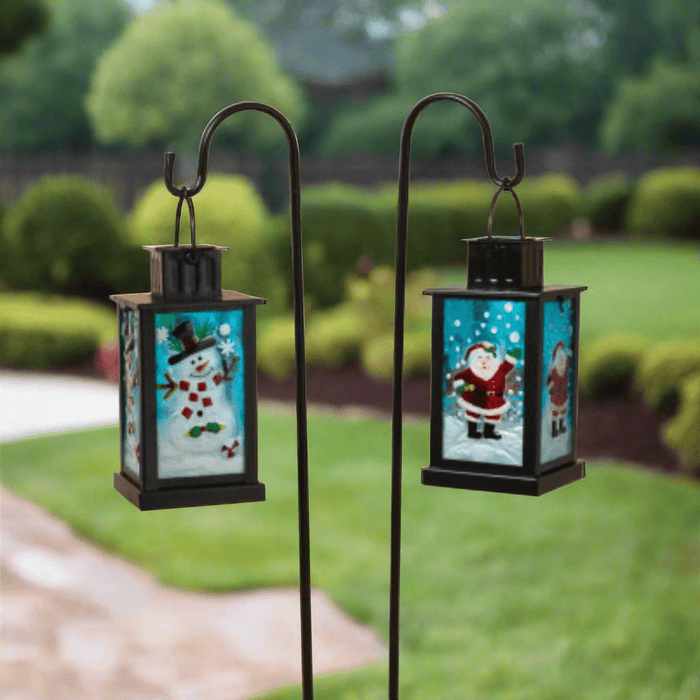 Signature HomeStyles Garden Decor- Solar Solar Lighted Metal Holiday Lantern w/Shephard Hook