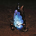 Signature HomeStyles Garden Decor- Solar Blue Solar Metal and Glass Butterfly