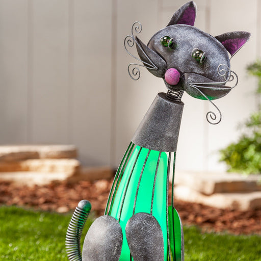 Signature HomeStyles Solar Metal Cat