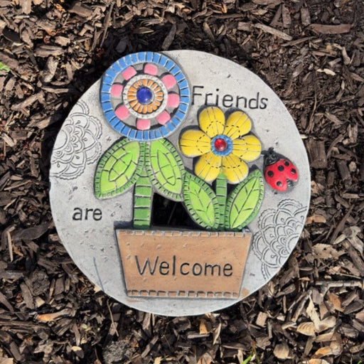 Signature HomeStyles Garden Decor Friends are Welcome Textured Cement Stepping Stone