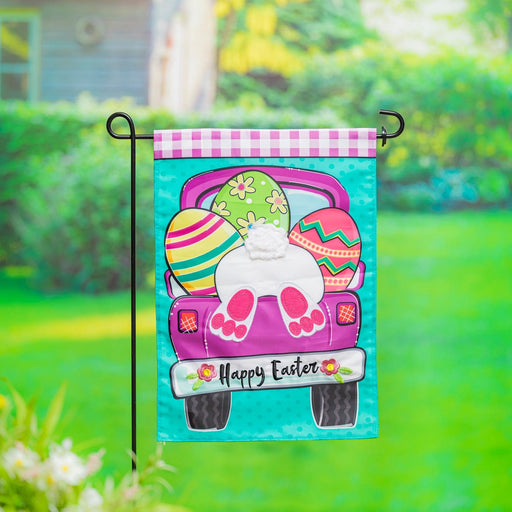 Signature HomeStyles Garden Flags Happy Easter Truck Embellished Garden Flag