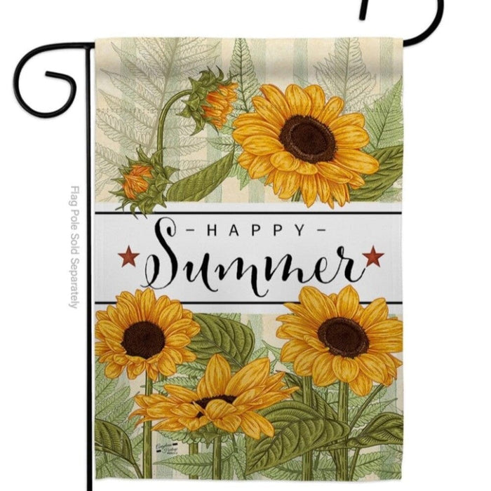 Signature HomeStyles Garden Flags Happy Sunflower Summer Garden Flag