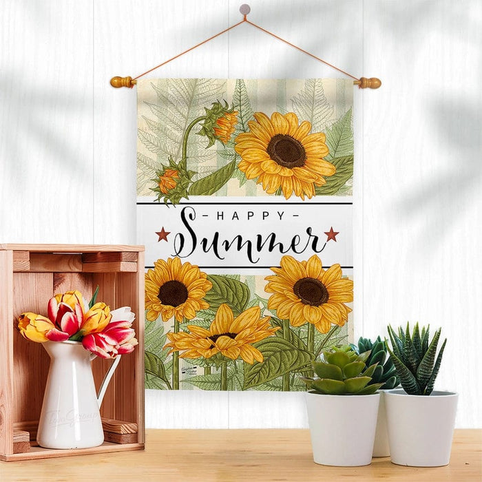 Signature HomeStyles Garden Flags Happy Sunflower Summer Garden Flag