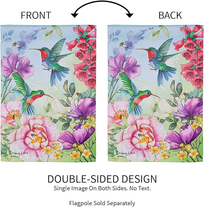 Signature HomeStyles Garden Flags Hummingbirds Song Garden Flag