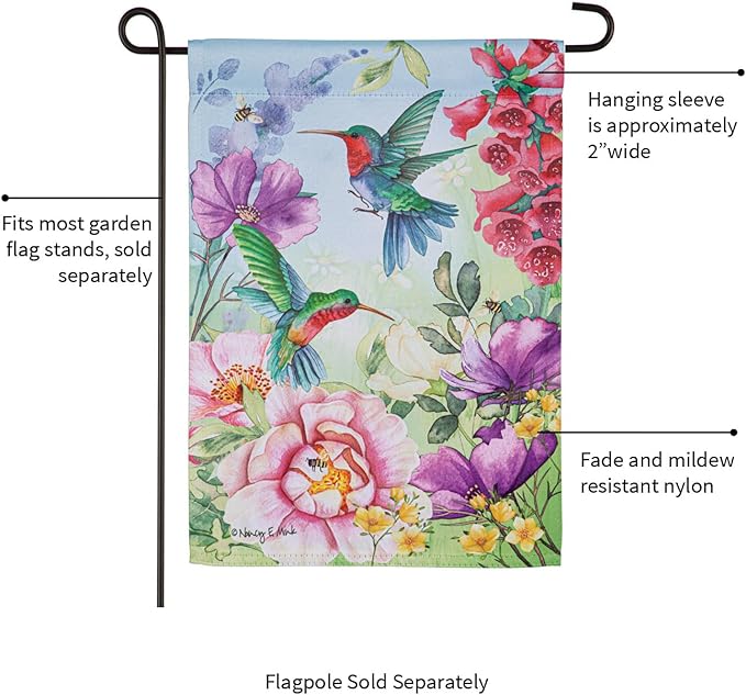 Signature HomeStyles Garden Flags Hummingbirds Song Garden Flag