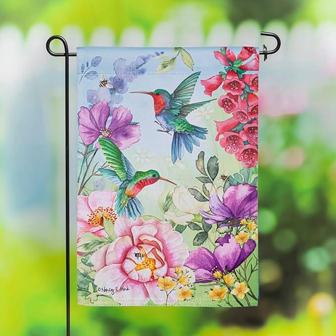 Signature HomeStyles Garden Flags Hummingbirds Song Garden Flag