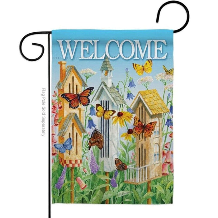 Signature HomeStyles Garden Flags Welcome Butterflies Garden Flag