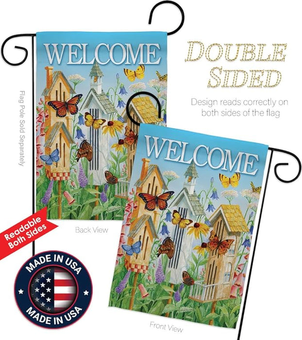 Signature HomeStyles Garden Flags Welcome Butterflies Garden Flag