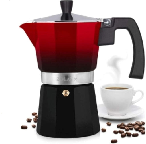 Signature HomeStyles Kitchen Appliance Red/Black Stovetop Espresso 5 Cup Moka Pot