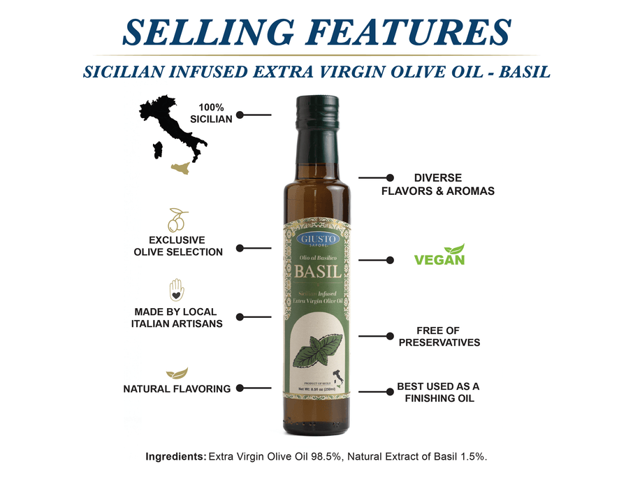 Signature HomeStyles Olive Oils Sicilian Basil Infused Olive Oil