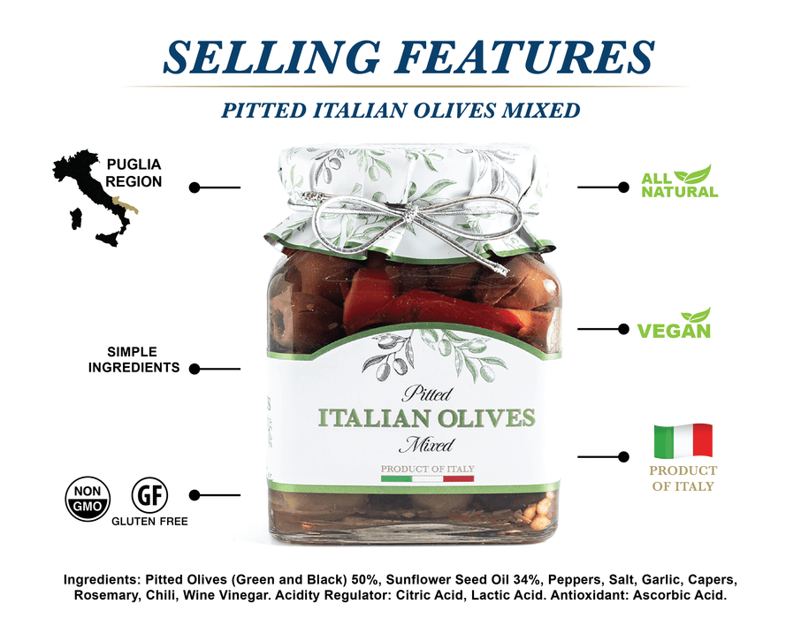 Signature HomeStyles Olives & Antipasti Pitted Mixed Italian Olives