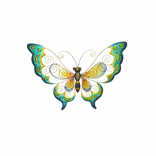 Signature HomeStyles Outdoor Wall Decor Blue Artistic Tipped Metal Butterfly Wall Decor