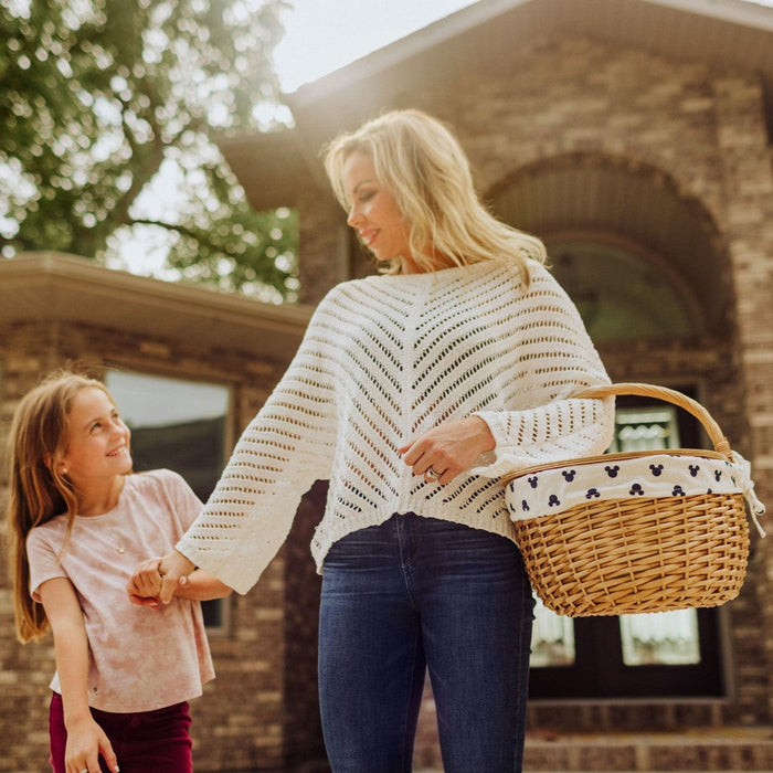 Signature HomeStyles Picnic Baskets Mickey Mouse - Country Picnic Basket- Cream & Navy