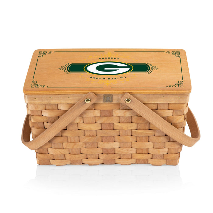 Signature HomeStyles Picnic Baskets Green Bay Packers NFL Poppy Picnic Basket- Beige