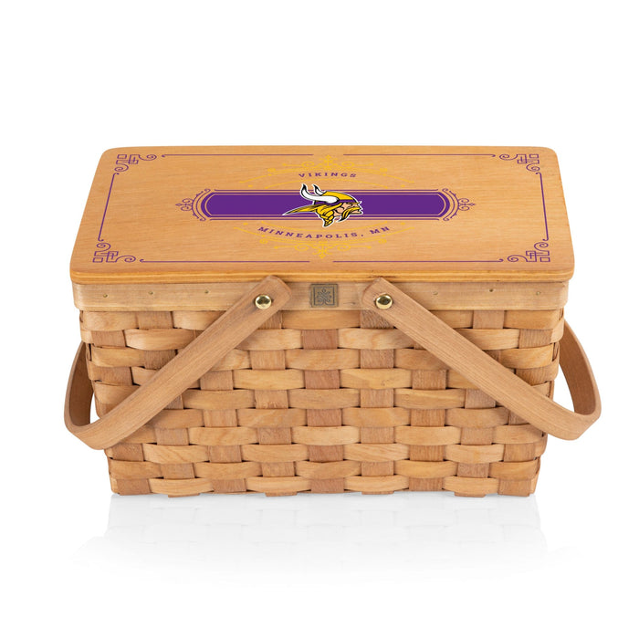 Signature HomeStyles Picnic Baskets Minnesota Vikings NFL Poppy Picnic Basket- Beige