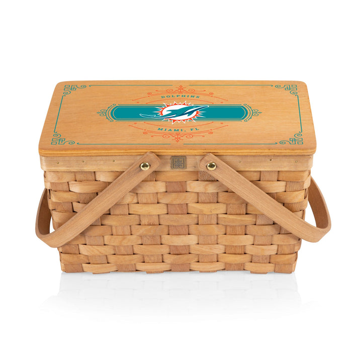 Signature HomeStyles Picnic Baskets Miami Dolphins NFL Poppy Picnic Basket- Beige