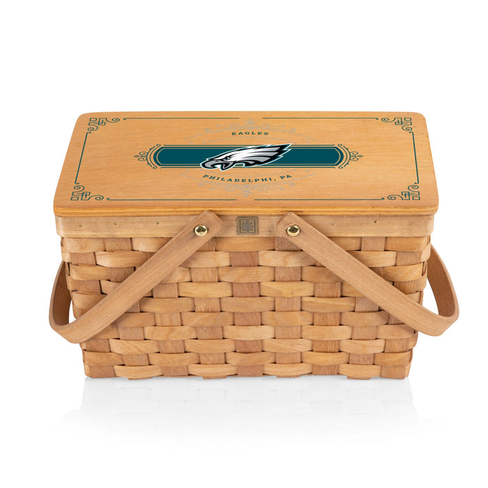 Signature HomeStyles Picnic Baskets Philadelphia Eagles NFL Poppy Picnic Basket- Beige