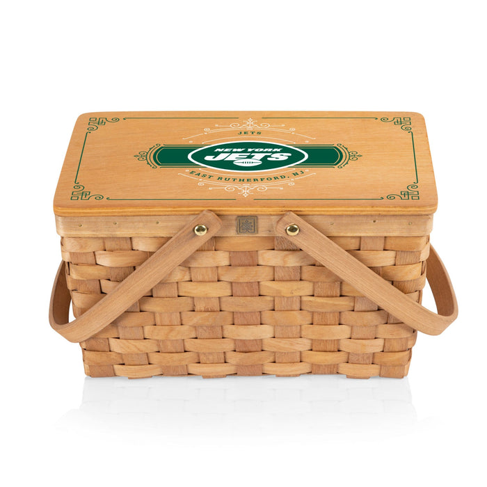 Signature HomeStyles Picnic Baskets New York Jets NFL Poppy Picnic Basket- Beige