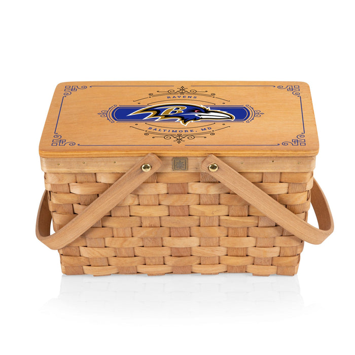 Signature HomeStyles Picnic Baskets Baltimore Ravens NFL Poppy Picnic Basket- Beige