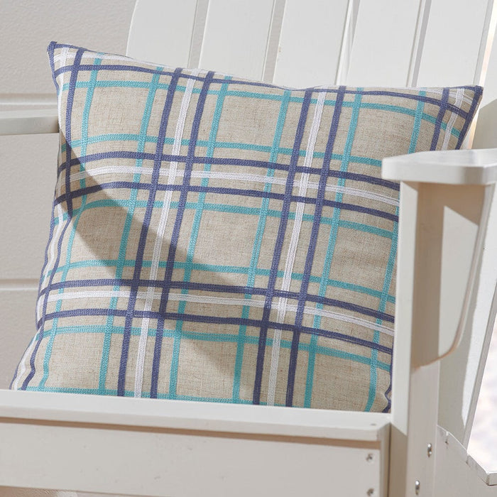 Signature HomeStyles Pillow Covers Blues Plaid 18" Pillow Cover