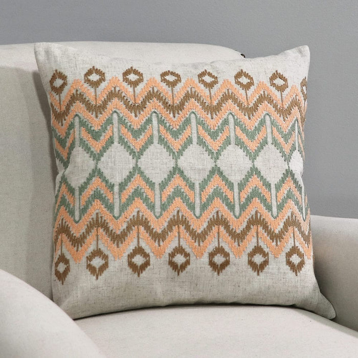 Signature HomeStyles Pillow Covers Geometric Pattern Embroidered 18" Pillow Cover