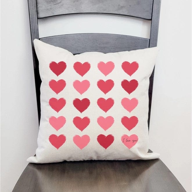 Signature HomeStyles Pillow Covers I Love You Hearts 18" Pillow Cover