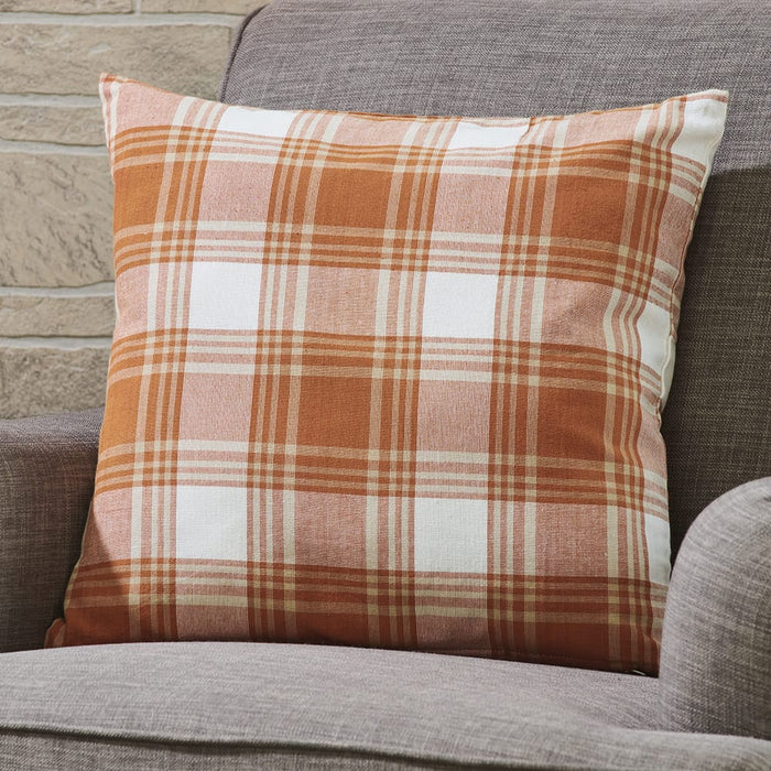 Signature HomeStyles Pillow Covers Pumpkin Plaid 18" Pillow Cover