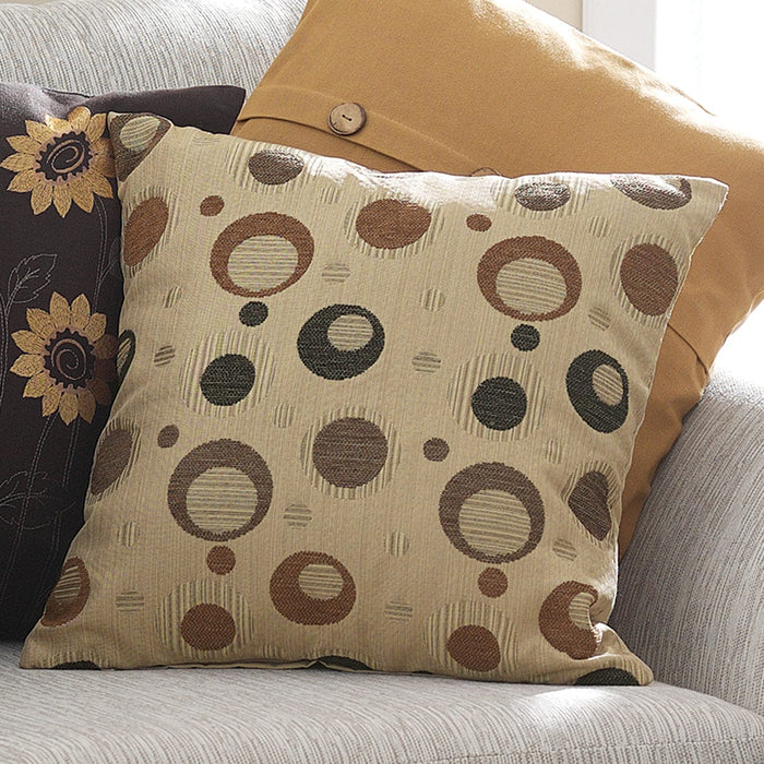 Signature HomeStyles Pillow Covers Tan Classic Circles 18" Pillow Cover